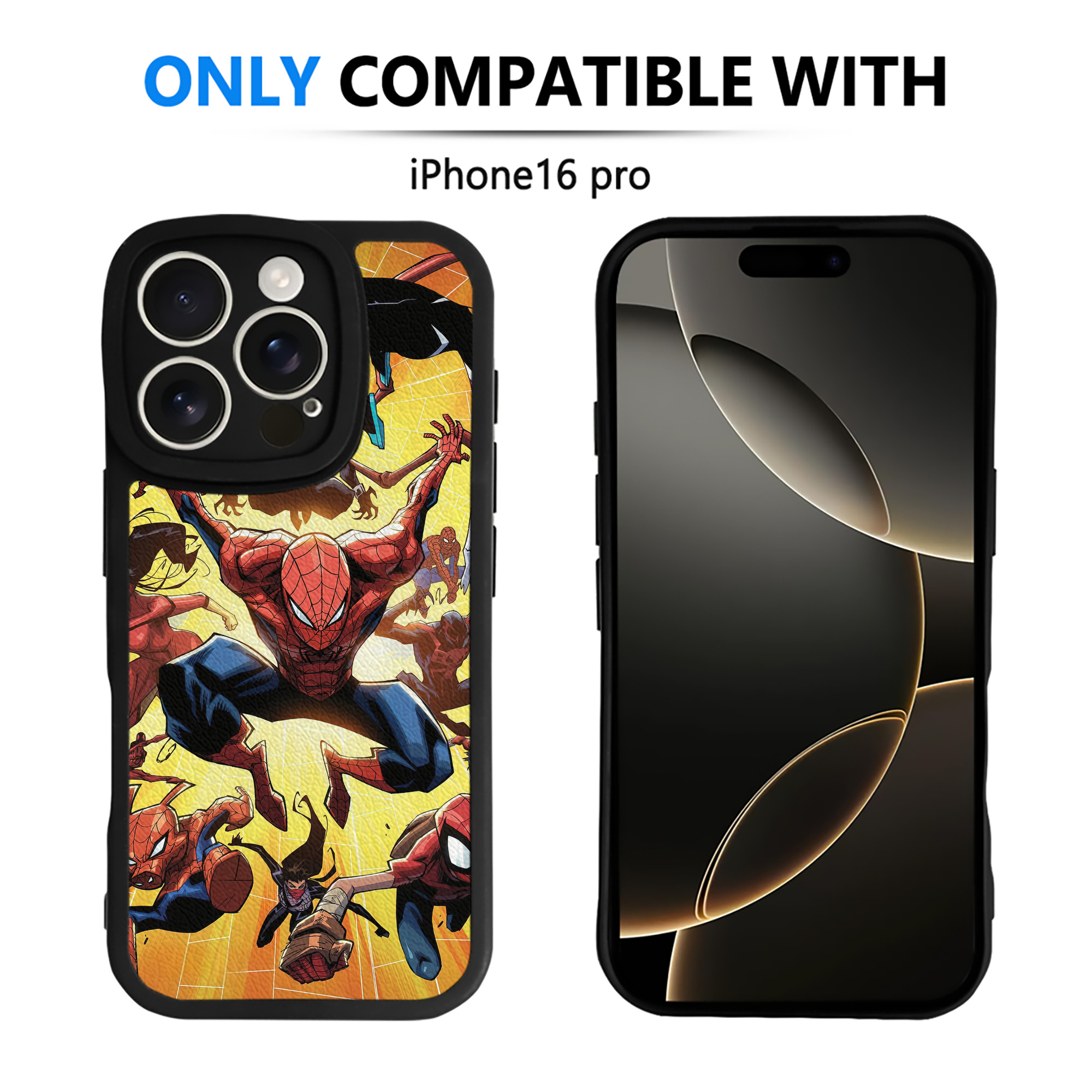 （画像用） Spider Man スパイダーマン 【iPhone 16シリーズ対応】シリコンスマホケース（レザー調） 材質：シリコン